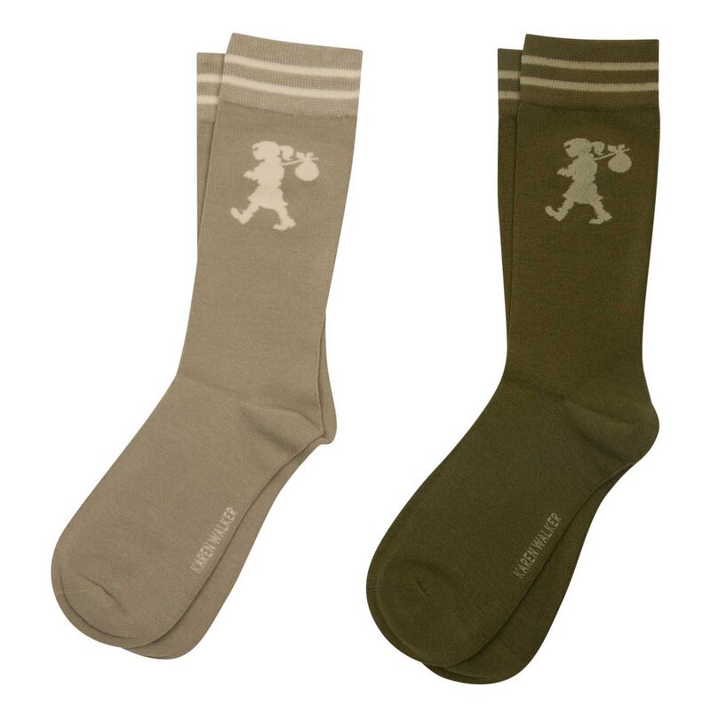 Karen Walker Runaway Girl Socks - 2 Pack Sage Olive image number 0